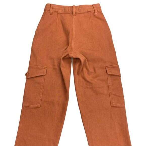 WILFRED FREE Aritzia Pant High Waisted Twill  Modern Cargo Pants Sz 00 Rust - Picture 7 of 8